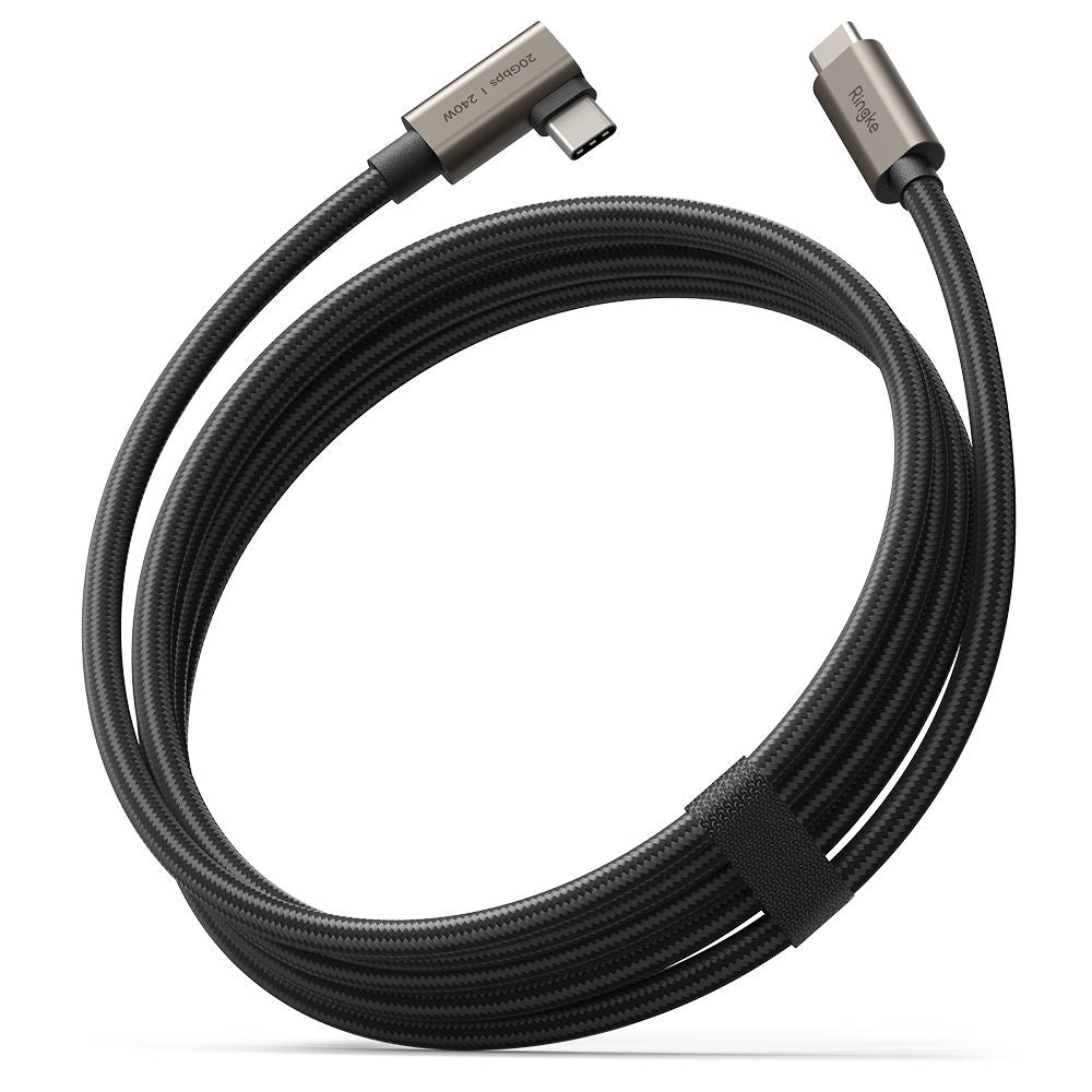 RINGKE USB 3.2 GEN 2X2 TYPE-C 90 STUPNJEVA KABEL PD240W 200CM CRNA 