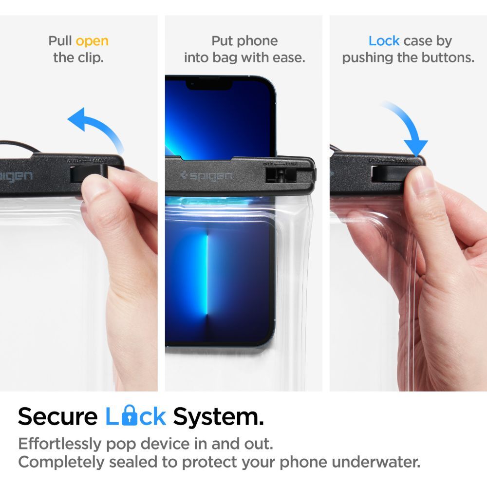 VODOTESNÉ PUZDRO SPIGEN A610 UNIVERSAL WATERPROOF FLOAT CASE CRYSTAL CLEAR