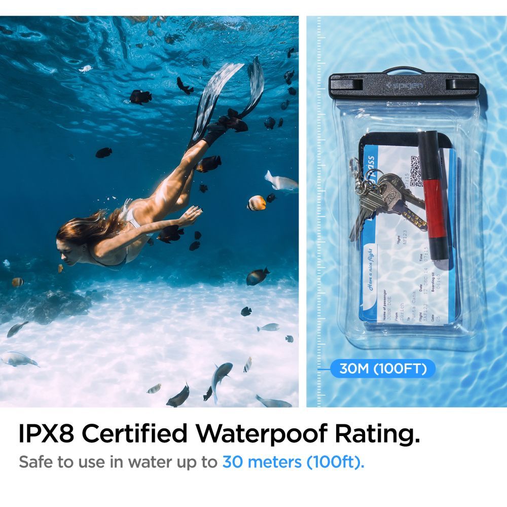 VODOTESNÉ PUZDRO SPIGEN A610 UNIVERSAL WATERPROOF FLOAT CASE CRYSTAL CLEAR