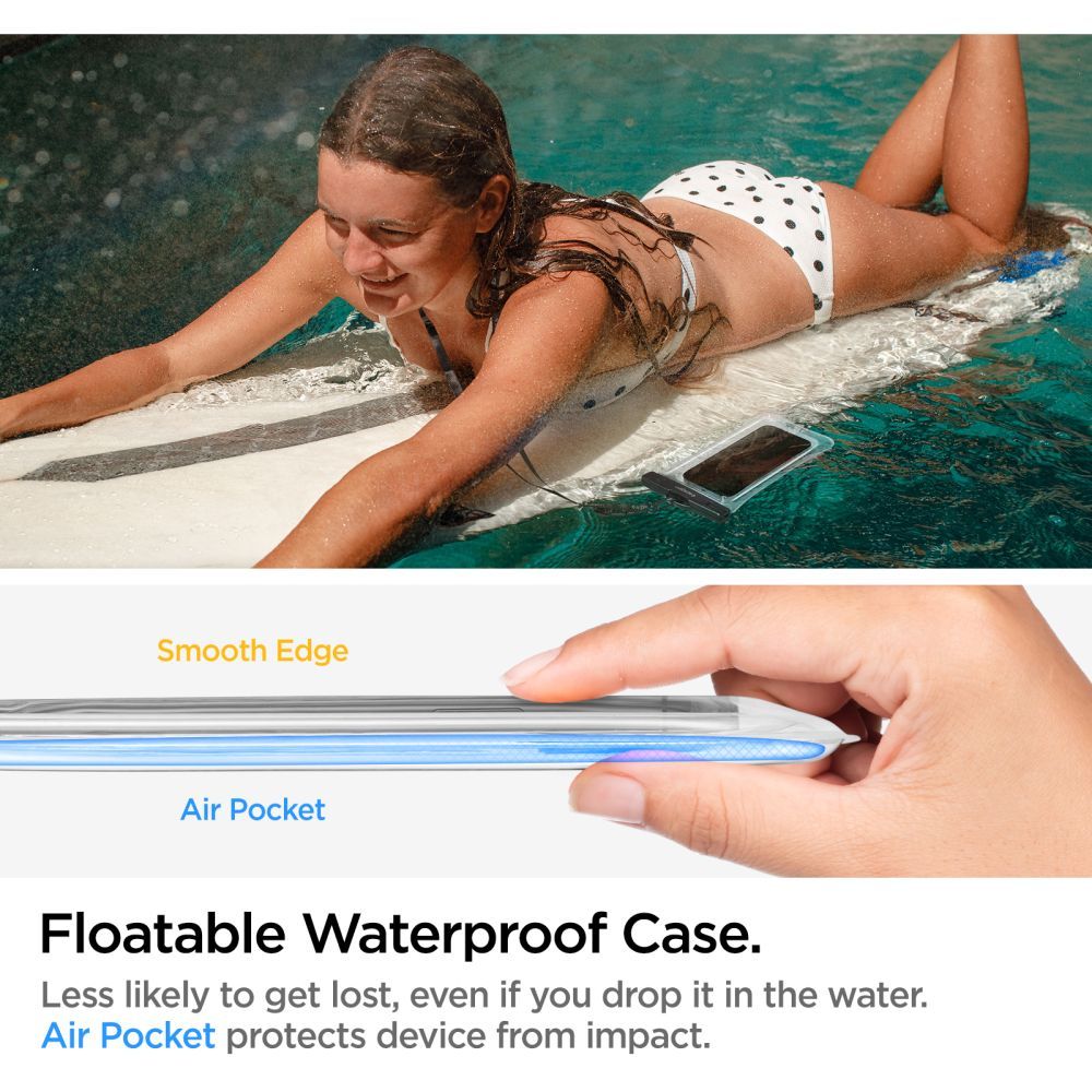 VODOTESNÉ PUZDRO SPIGEN A610 UNIVERSAL WATERPROOF FLOAT CASE CRYSTAL CLEAR