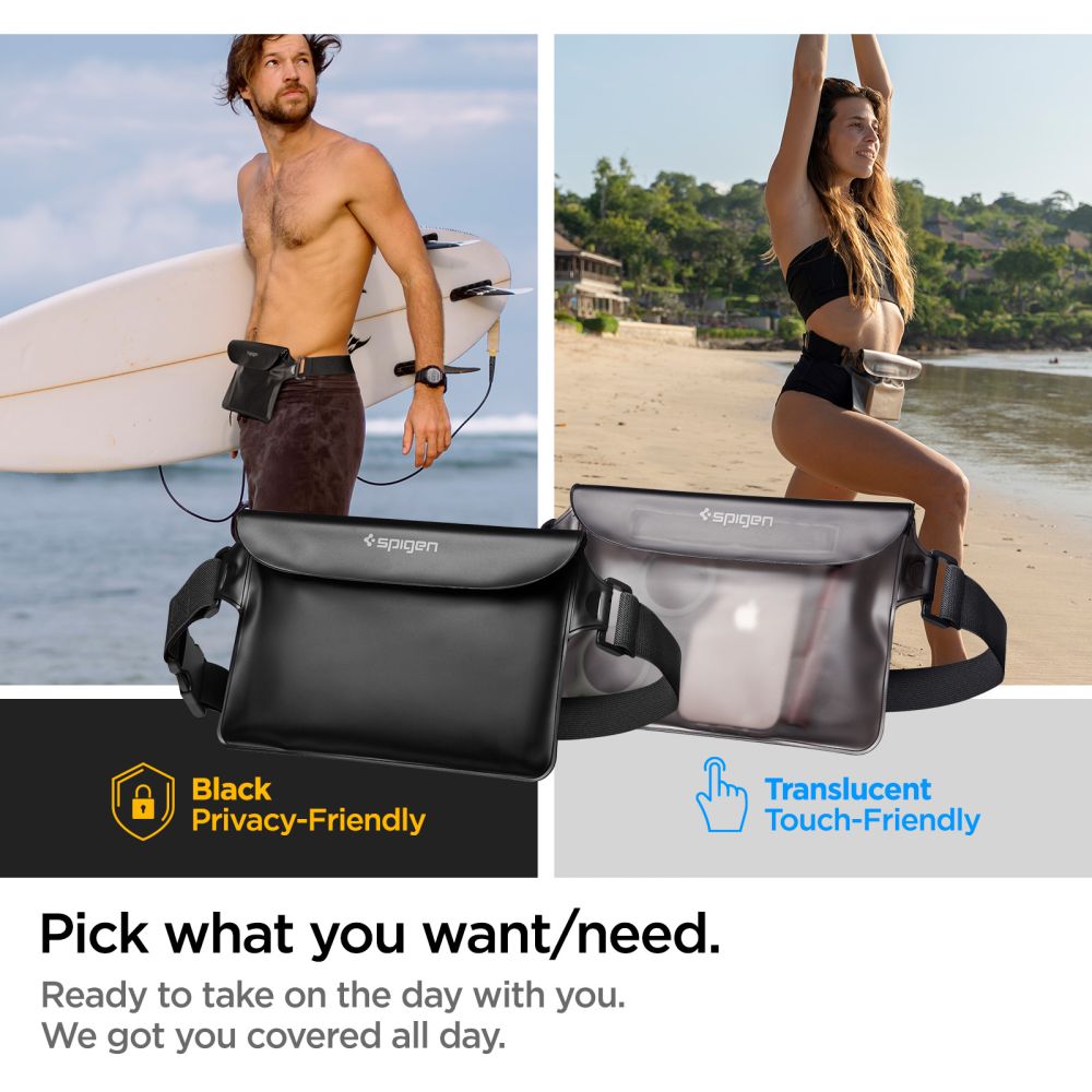 VODEODOLNÉ PUZDRO  SPIGEN A620 UNIVERSAL WATERPROOF WAIST BAG 2-PACK BLACK