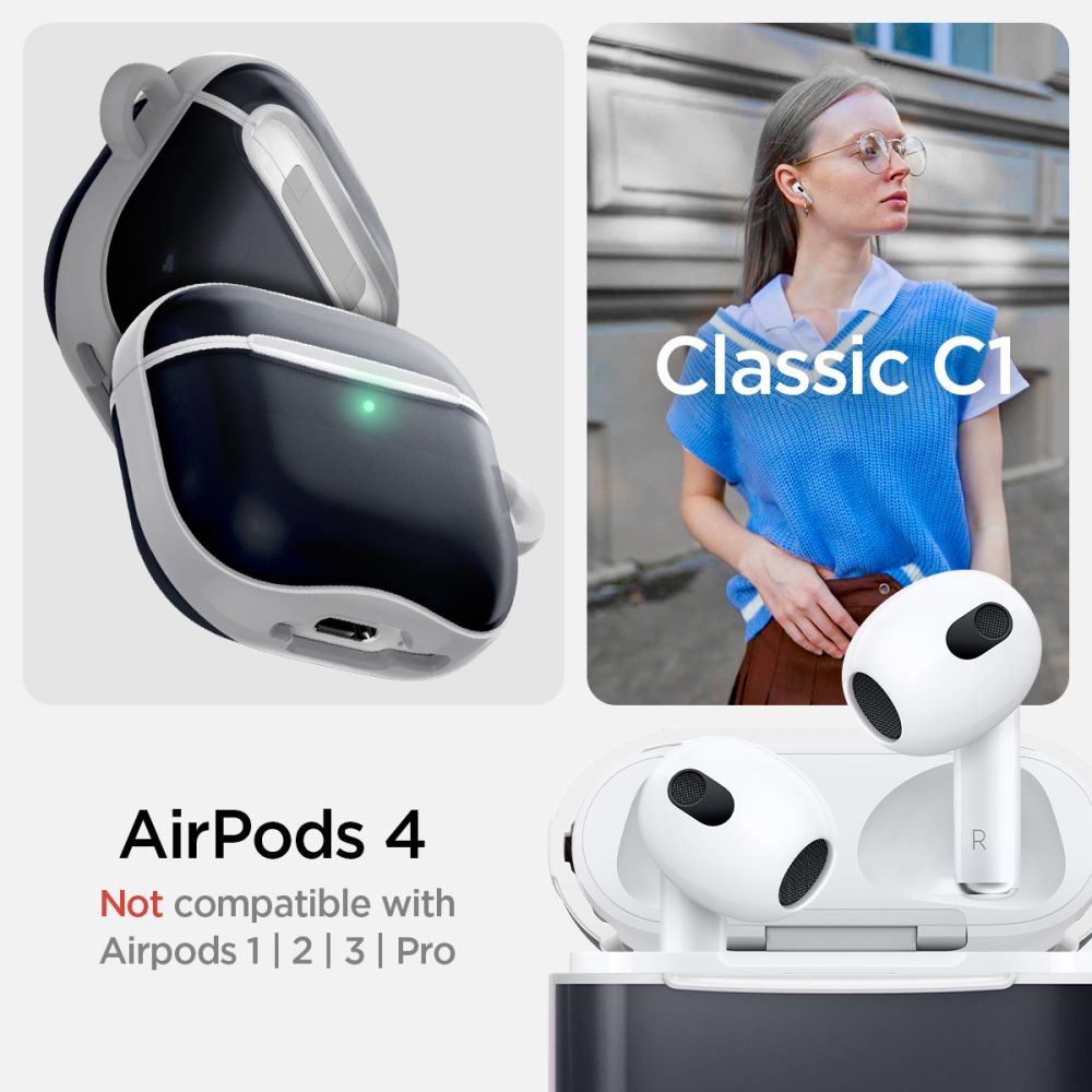 PUZDRO SPIGEN CLASSIC C1 APPLE AIRPODS 4 GRAPHITE