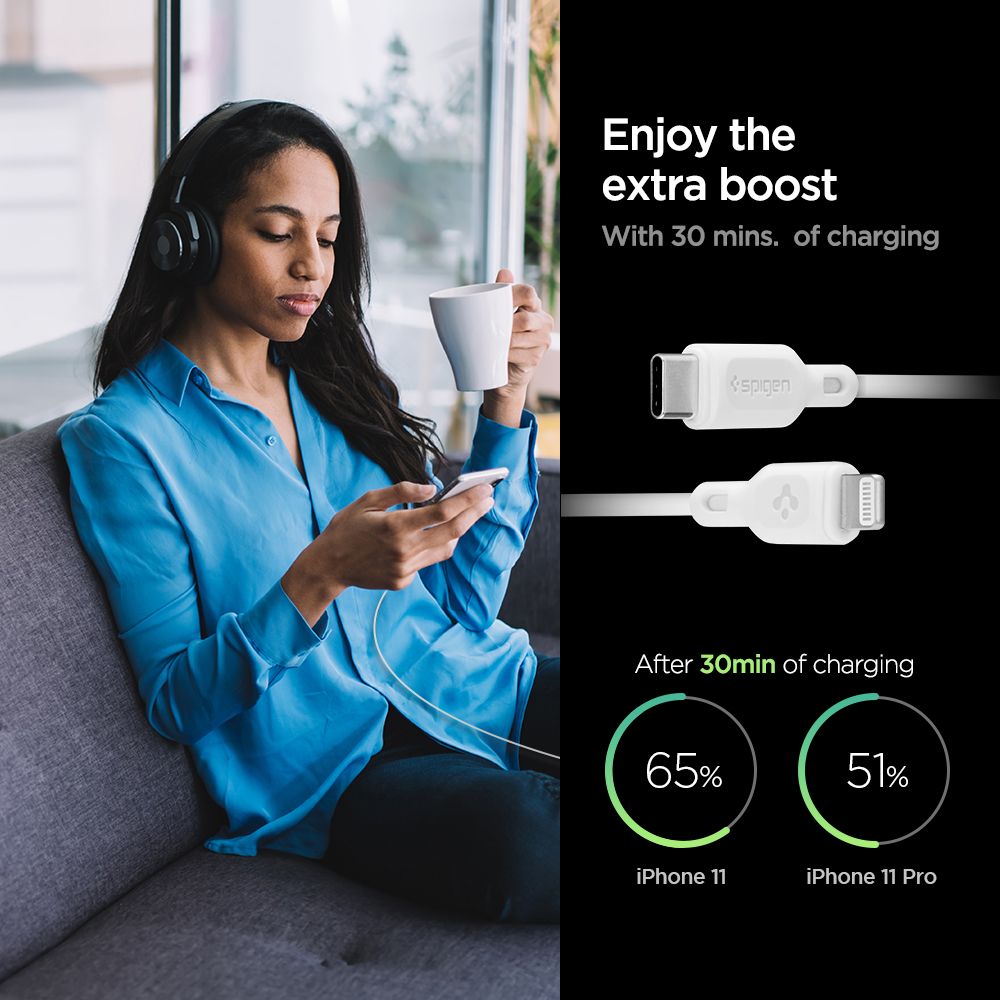 SPIGEN DURASYNC MFI KABEL ZA SVJETLO 2-PACK 100CM BIJELI