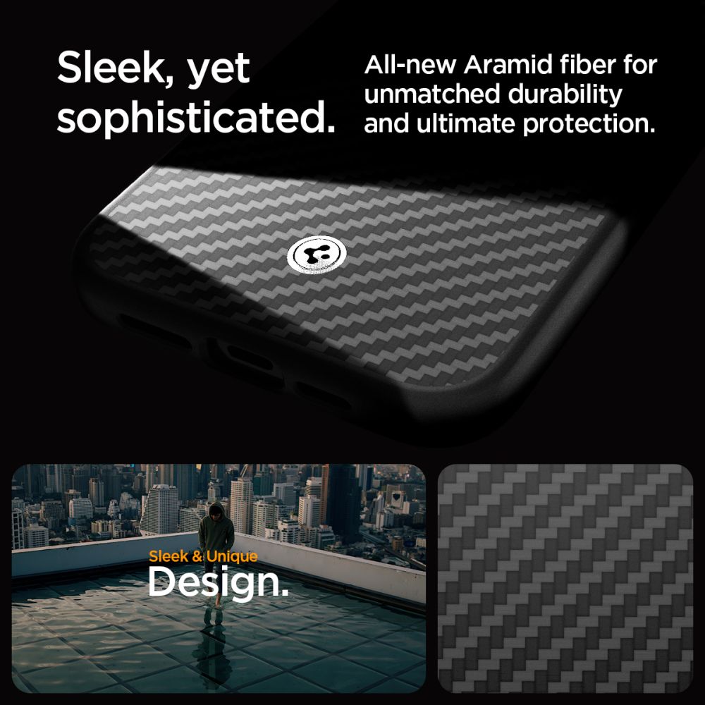  SPIGEN ENZO ARAMID MAG MAGSAFE IPHONE 15 PRO MAX MATTE BLACK