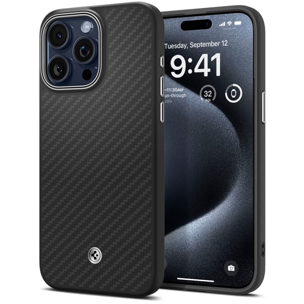  SPIGEN ENZO ARAMID MAG MAGSAFE IPHONE 15 PRO MAX MATTE BLACK