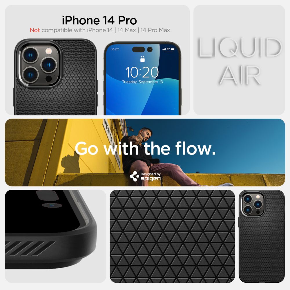 KRYT SPIGEN LIQUID AIR IPHONE 14 PRO MATTE BLACK