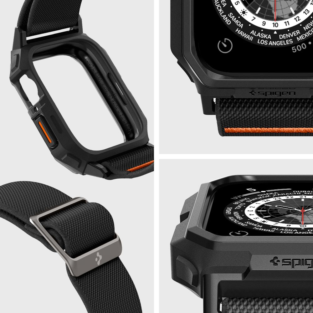 REMEN S MASKOM ZA APPLE WATCH 4 / 5 / 6 / 7 / 8 / 9 / SE 44 / 45 MM SPIGEN LITE FIT "PRO" MATTE BLACK