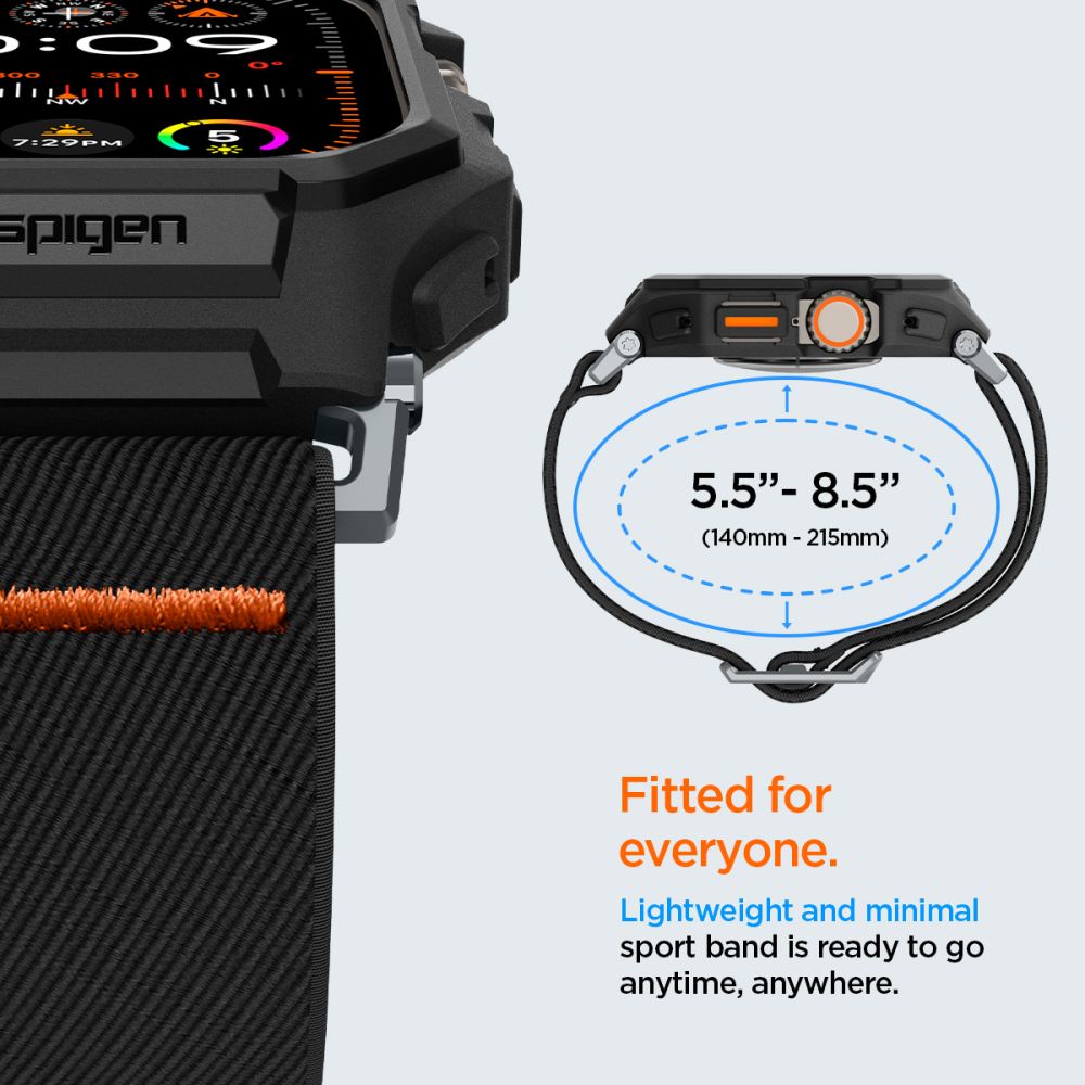 REMIENOK S OCHRANNÝM PUZDROM SPIGEN LITE FIT ”PRO” APPLE WATCH ULTRA 49 MM MATTE BLACK