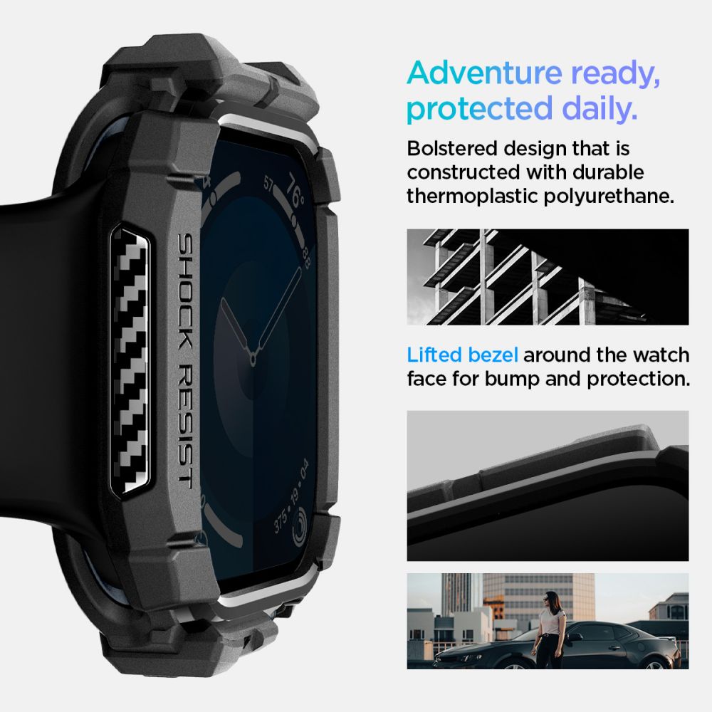 PUZDRO SPIGEN RUGGED ARMOR APPLE WATCH 10 (42 MM) MATTE BLACK