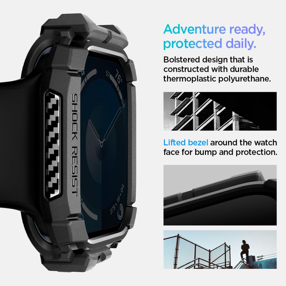 PUZDRO SPIGEN RUGGED ARMOR APPLE WATCH 10 (46 MM) MATTE BLACK