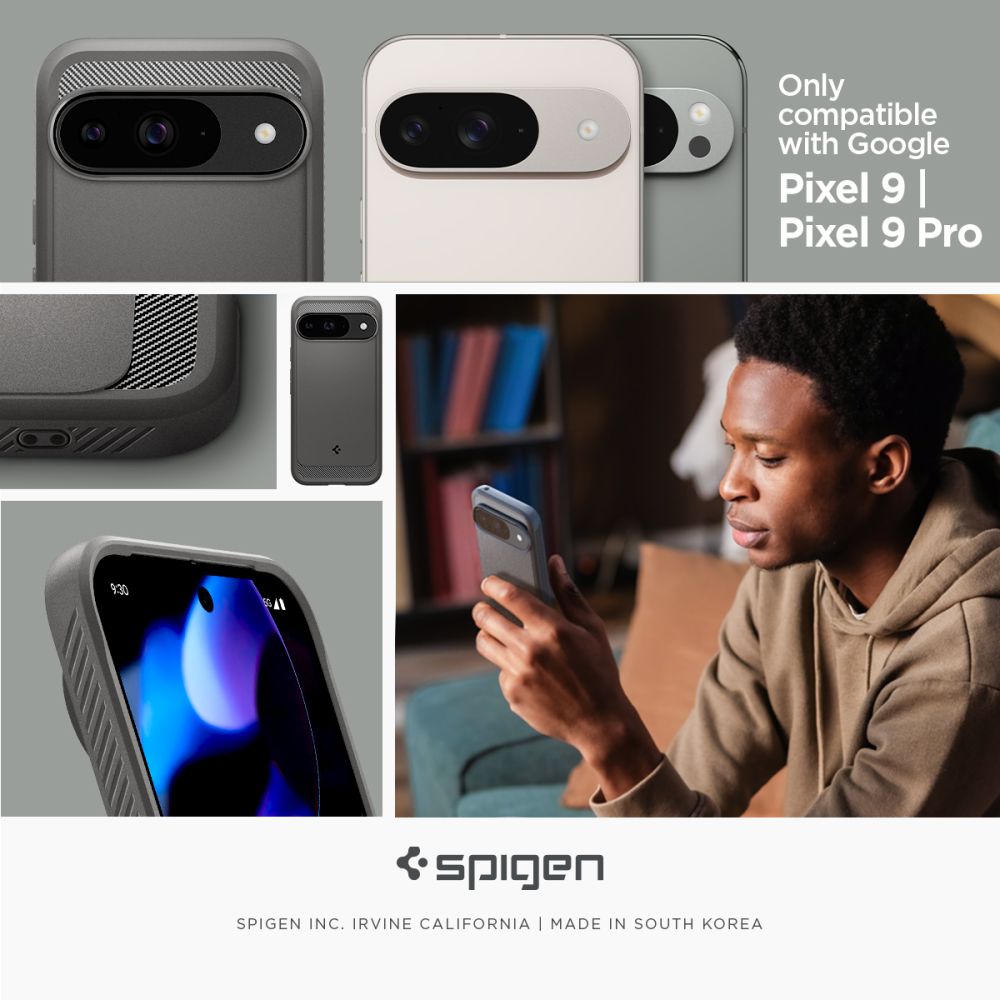  ZA GOOGLE PIXEL 9 / 9 PRO SPIGEN RUGGED ARMOR MARBLE GREY