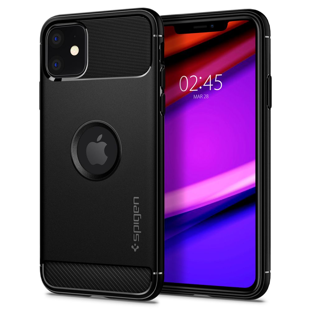  SPIGEN RUGGED ARMOR IPHONE 11 MATTE BLACK