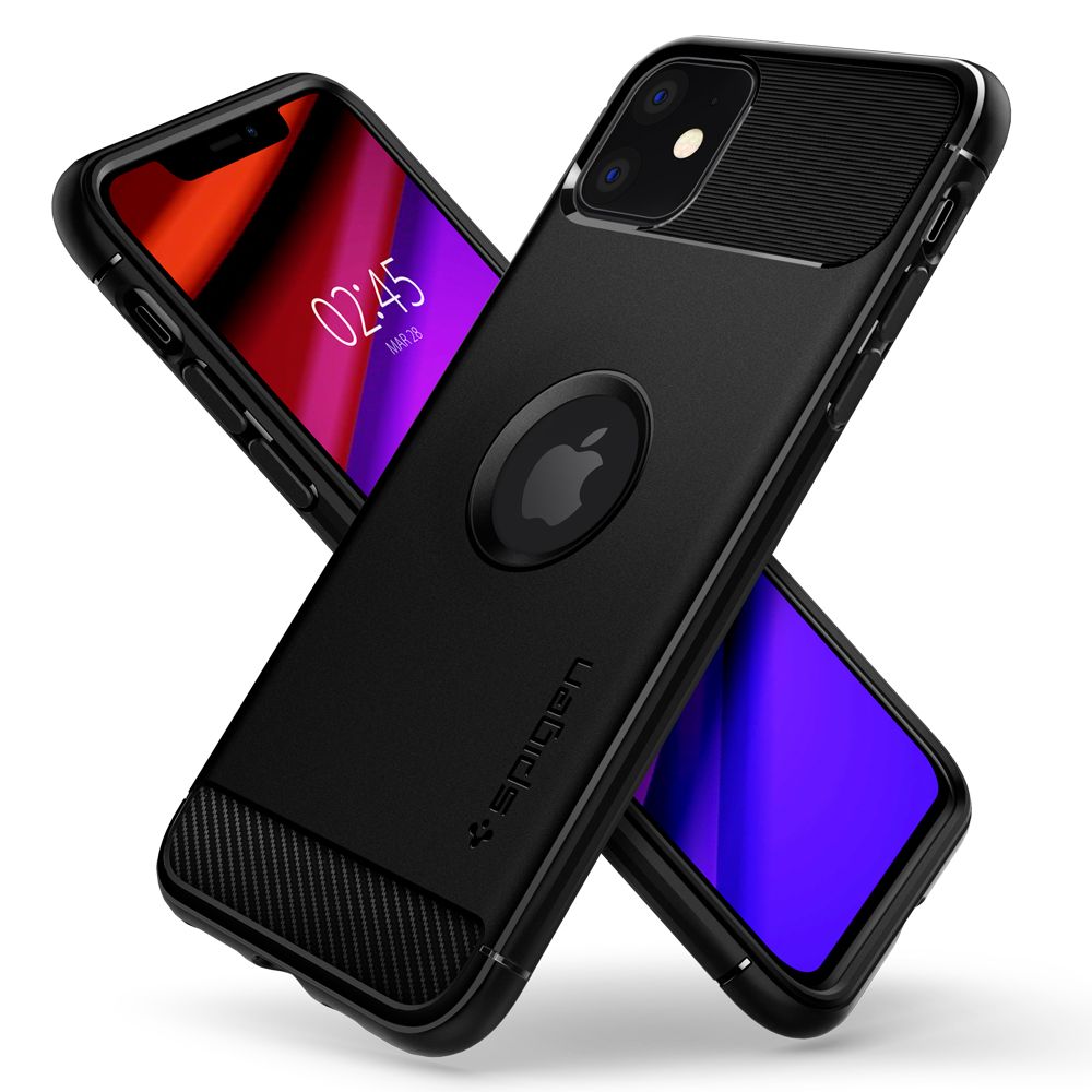  SPIGEN RUGGED ARMOR IPHONE 11 MATTE BLACK