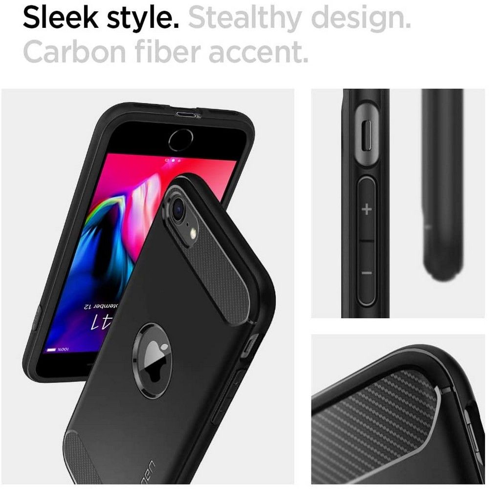 KRYT SPIGEN RUGGED ARMOR IPHONE SE 2020 / SE 2022  BLACK