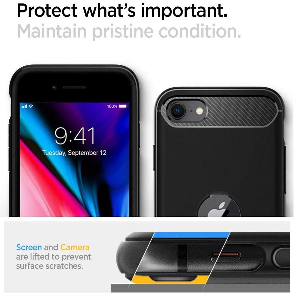 KRYT SPIGEN RUGGED ARMOR IPHONE SE 2020 / SE 2022  BLACK