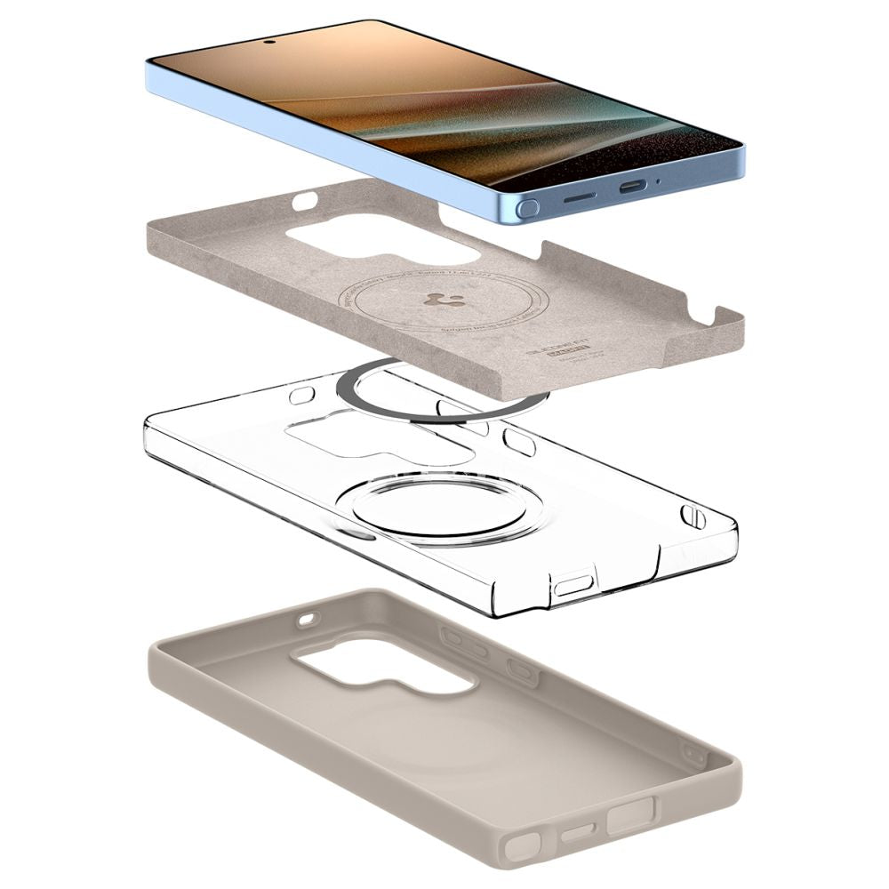 KRYT SPIGEN SILICONE FIT MAG MAGSAFE GALAXY S25 ULTRA NATURAL TITANIUM
