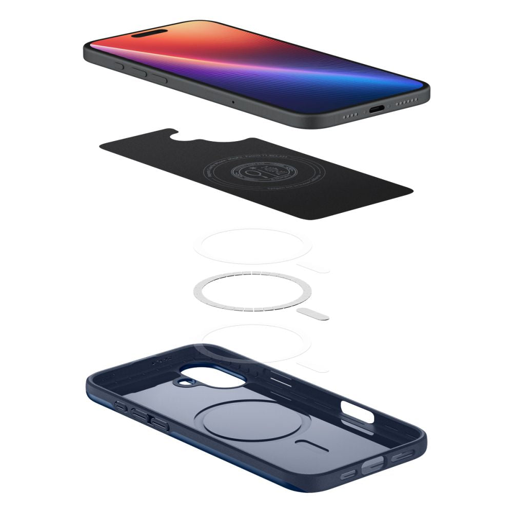  SPIGEN THIN FIT MAG MAGSAFE IPHONE 16 TAMNO PLAVA