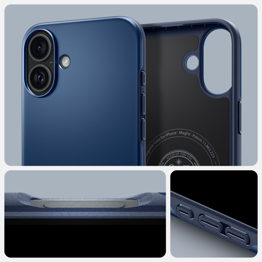  SPIGEN THIN FIT MAG MAGSAFE IPHONE 16 TAMNO PLAVA