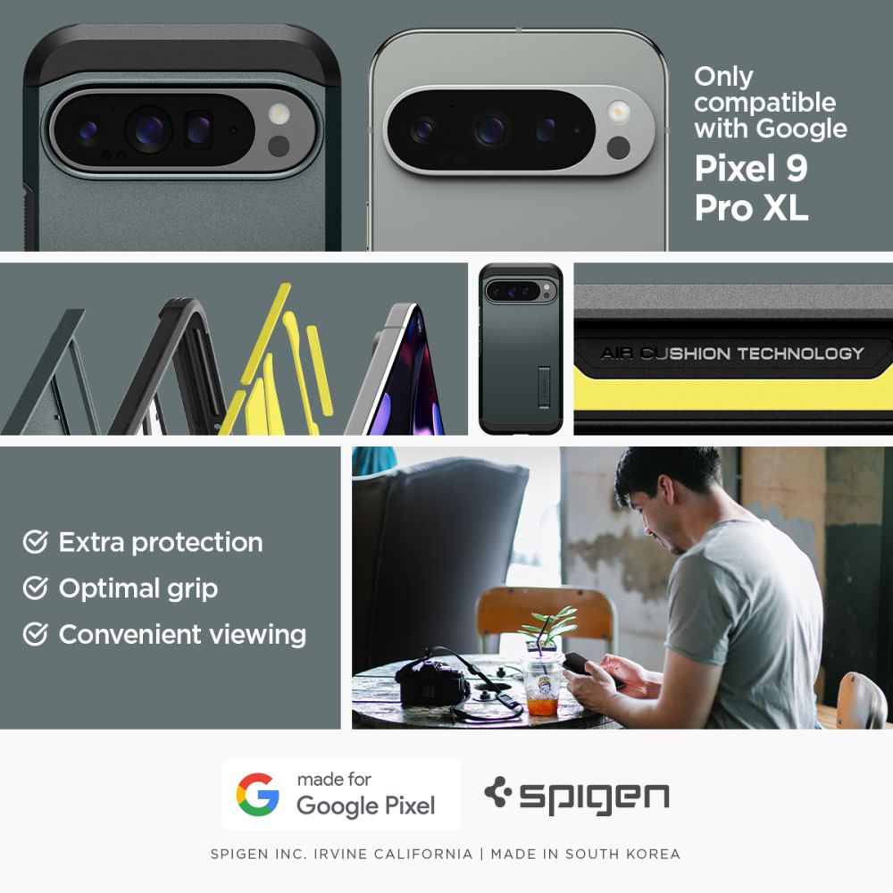 KRYT NA GOOGLE PIXEL 9 PRO XL SPIGEN TOUGH ARMOR  ABYSS GREEN