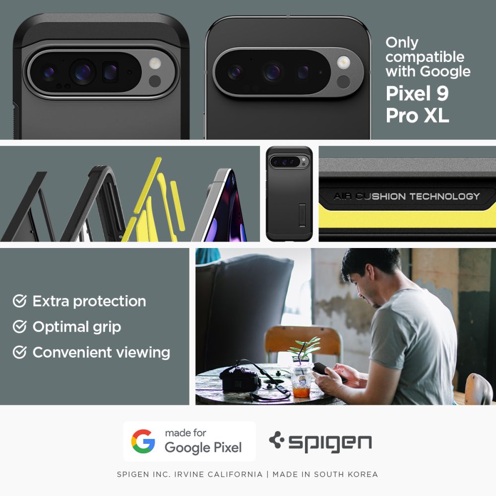  ZA GOOGLE PIXEL 9 PRO XL SPIGEN TOUGH ARMOR CRNA