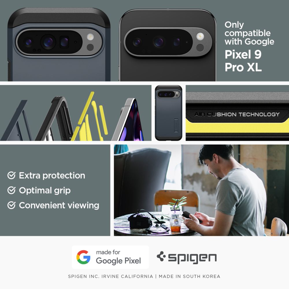 KRYT NA GOOGLE PIXEL 9 PRO XL SPIGEN TOUGH ARMOR  METAL SLATE