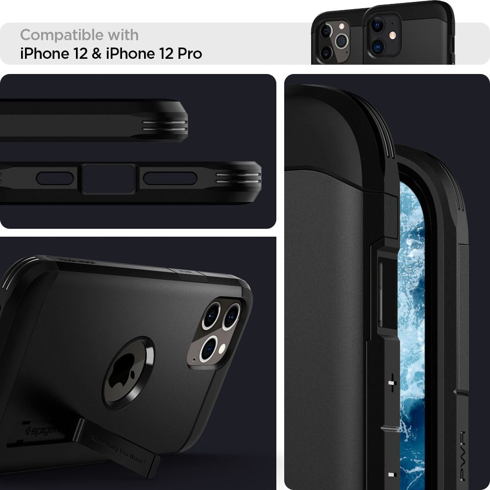  SPIGEN TOUGH ARMOR IPHONE 12/12 PRO CRNA