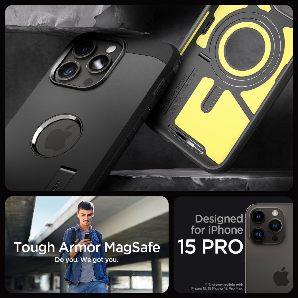 KRYT SPIGEN TOUGH ARMOR MAG MAGSAFE IPHONE 15 PRO BLACK