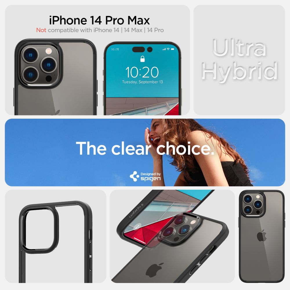 KRYT SPIGEN ULTRA HYBRID IPHONE 14 PRO MAX MATTE BLACK