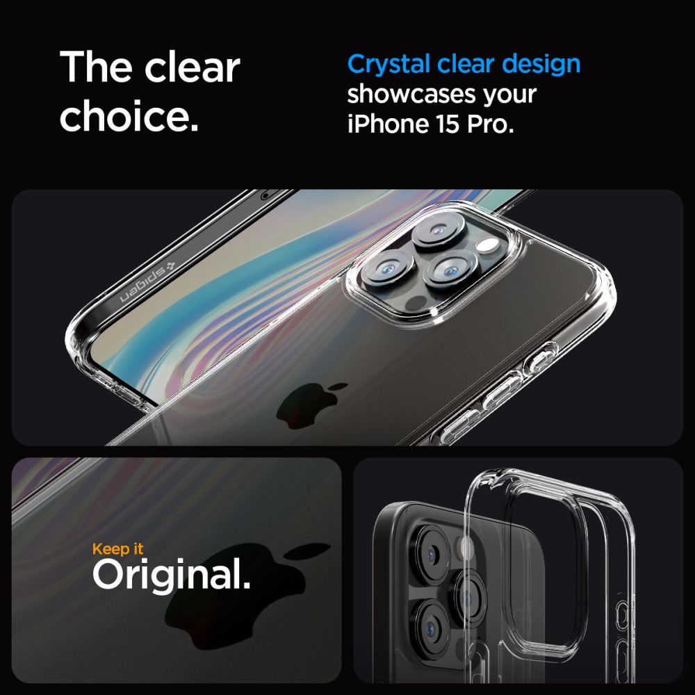 KRYT SPIGEN ULTRA HYBRID IPHONE 15 PRO CRYSTAL CLEAR