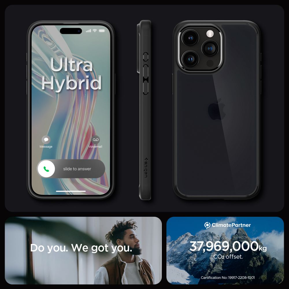 KRYT SPIGEN ULTRA HYBRID IPHONE 15 PRO FROST BLACK