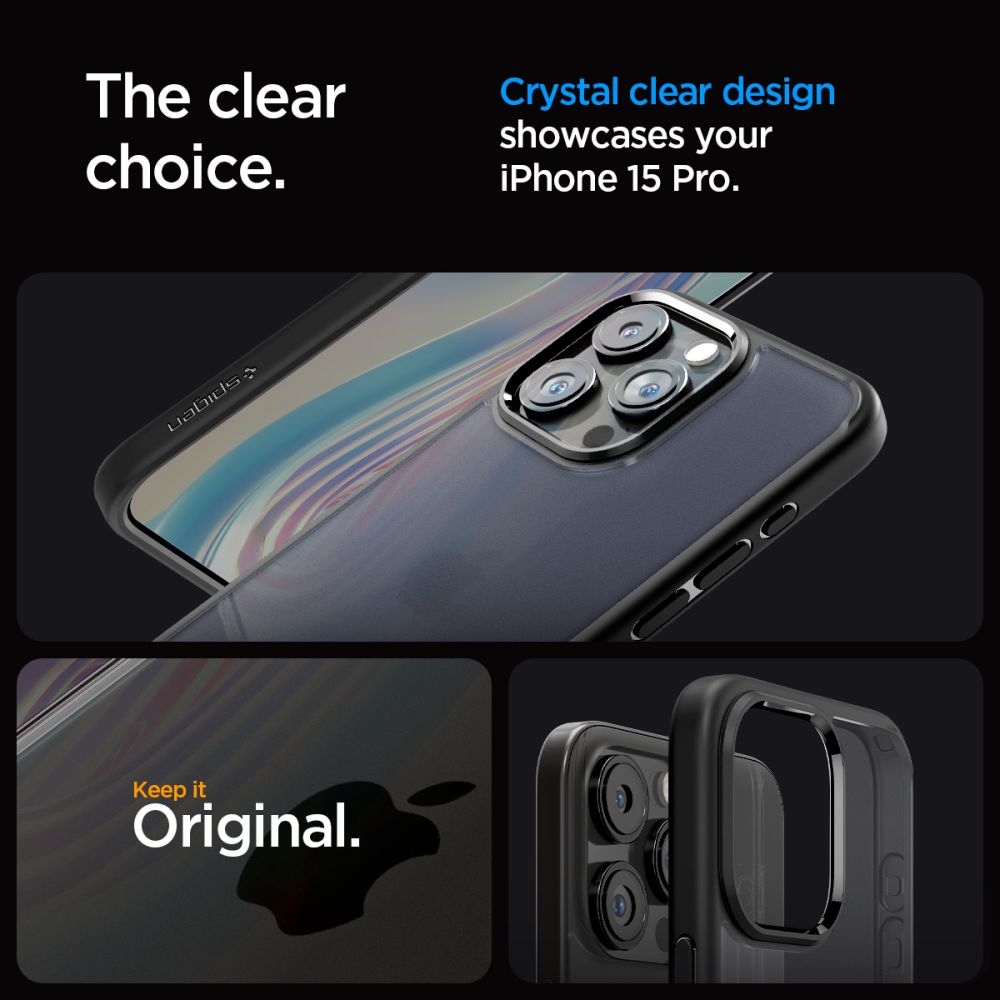 KRYT SPIGEN ULTRA HYBRID IPHONE 15 PRO FROST BLACK