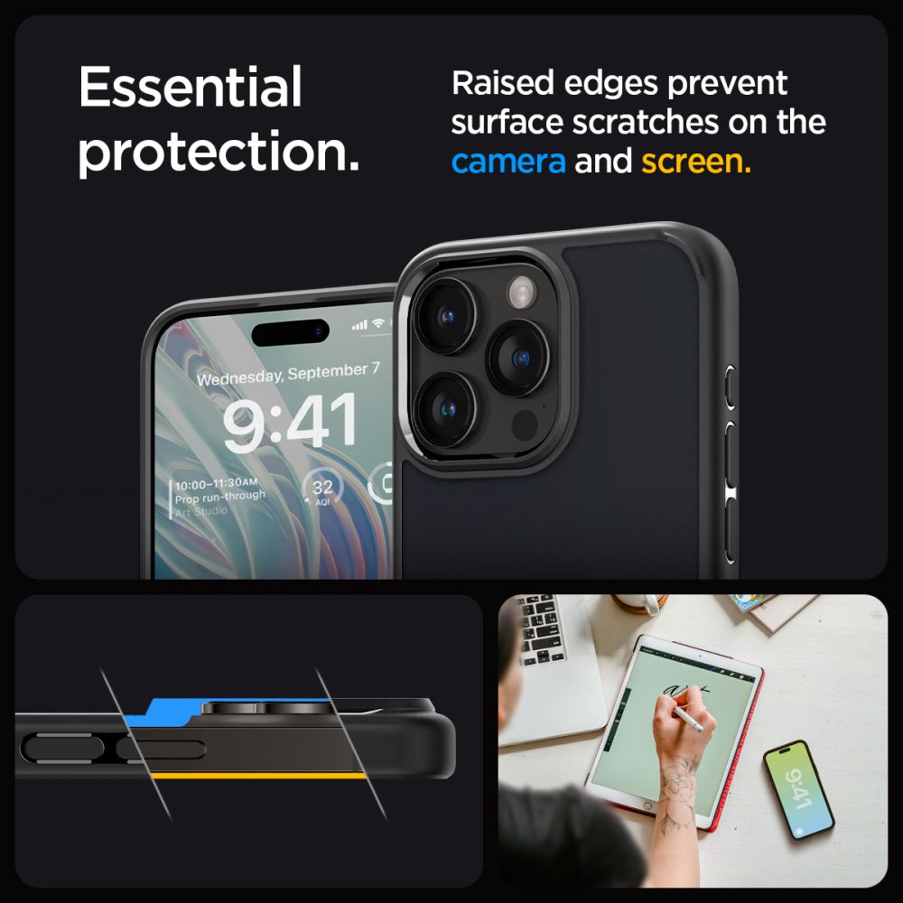 KRYT SPIGEN ULTRA HYBRID IPHONE 15 PRO FROST BLACK