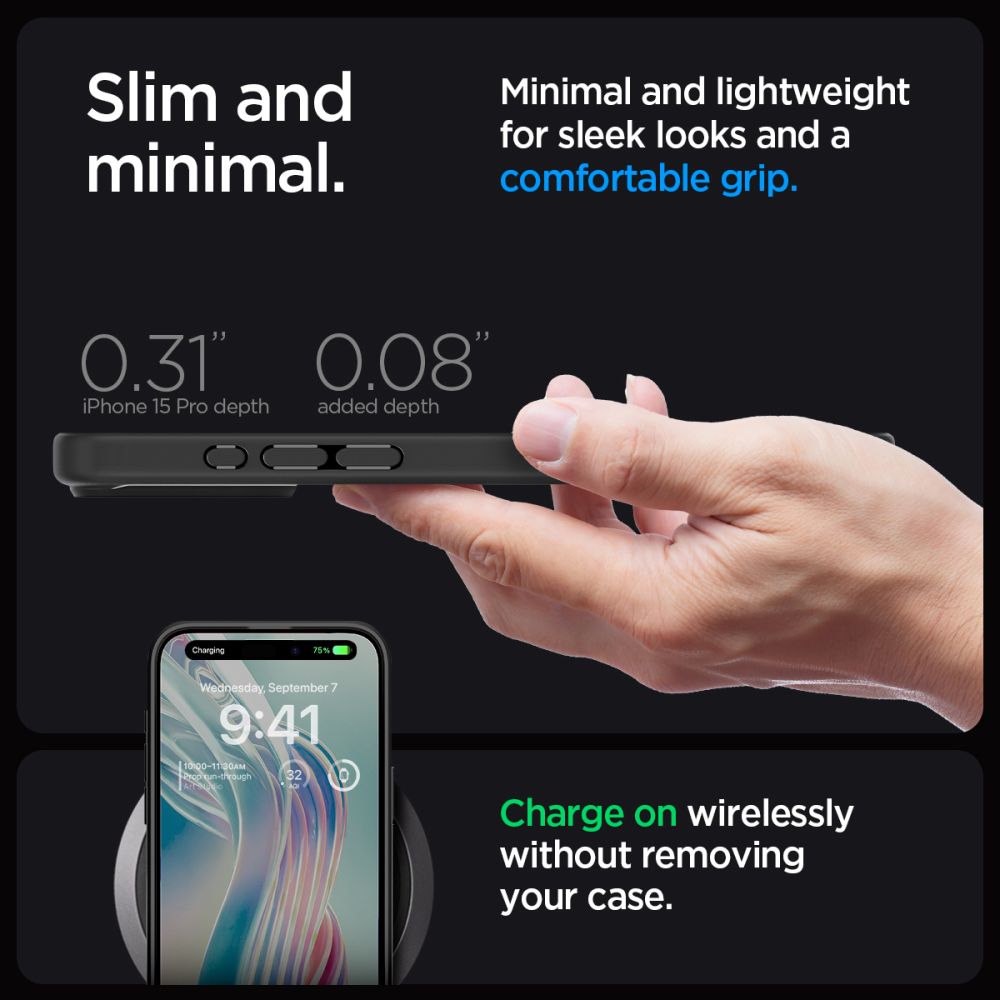 KRYT SPIGEN ULTRA HYBRID IPHONE 15 PRO FROST BLACK