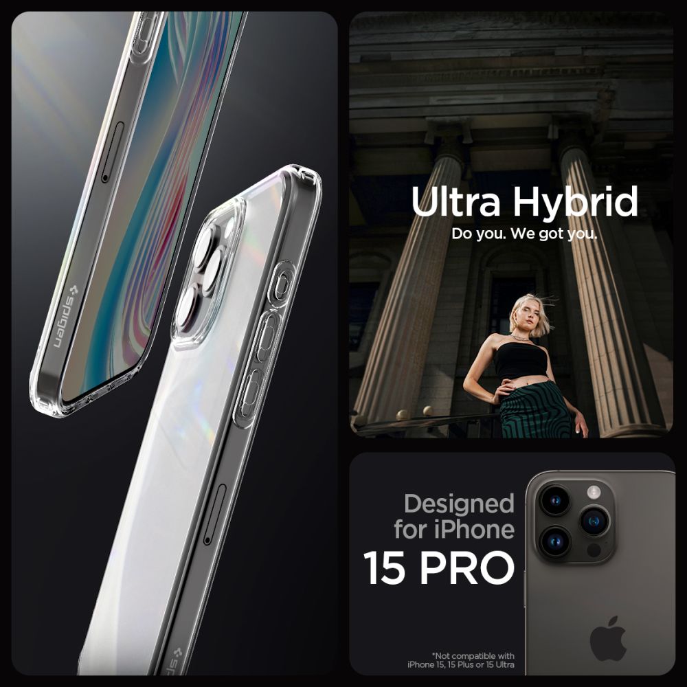 KRYT SPIGEN ULTRA HYBRID IPHONE 15 PRO FROST CLEAR