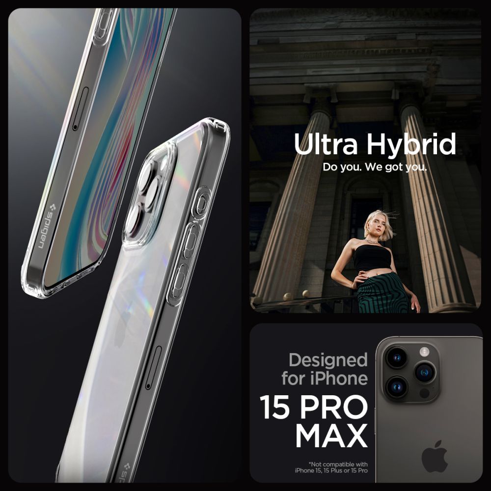 KRYT SPIGEN ULTRA HYBRID IPHONE 15 PRO MAX CRYSTAL CLEAR