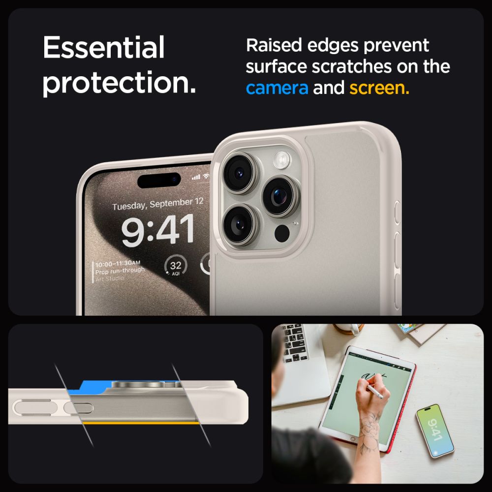 KRYT SPIGEN ULTRA HYBRID IPHONE 15 PRO MAX NATURAL TITANIUM