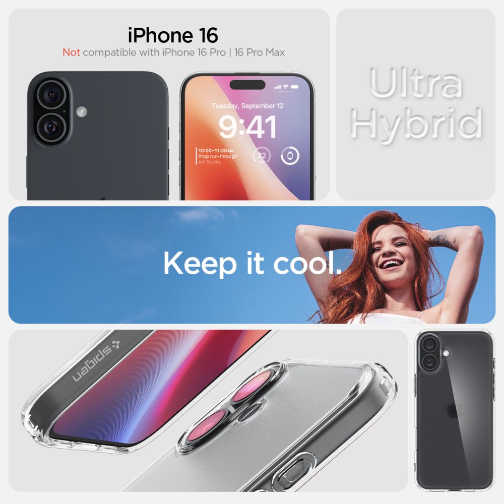  SPIGEN ULTRA HYBRID IPHONE 16 FROST CLEAR