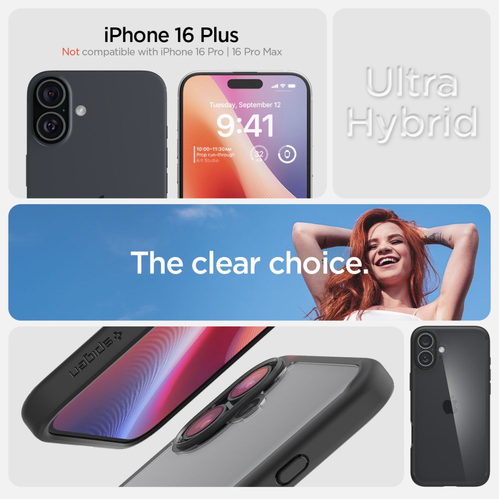  SPIGEN ULTRA HYBRID IPHONE 16 PLUS MATTE BLACK
