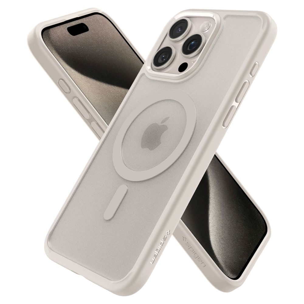 KRYT SPIGEN ULTRA HYBRID MAG MAGSAFE IPHONE 15 PRO FROST NATURAL TITANIUM