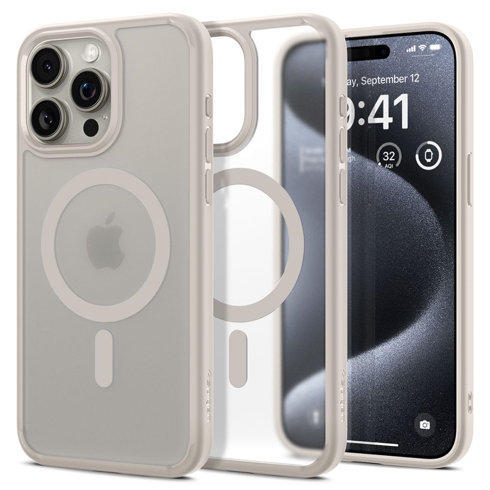 KRYT SPIGEN ULTRA HYBRID MAG MAGSAFE IPHONE 15 PRO FROST NATURAL TITANIUM