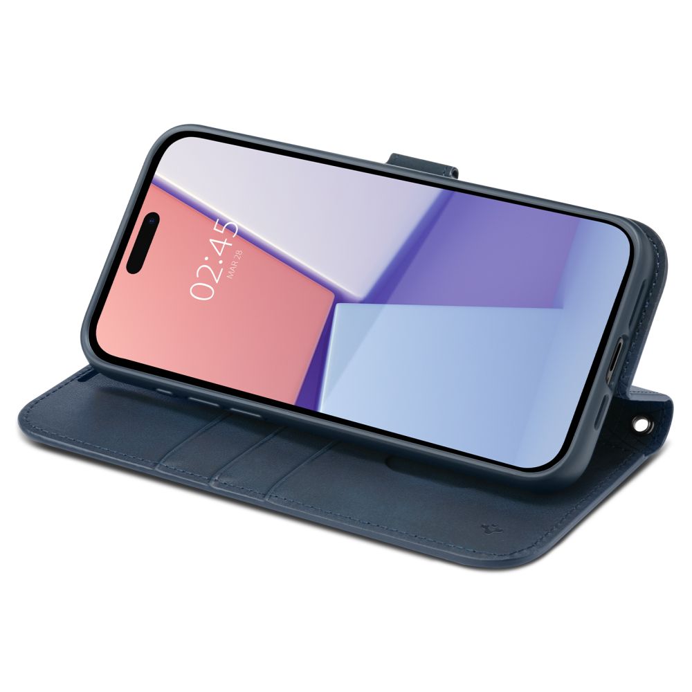 KNIŽKOVÝ KRYT SPIGEN WALLET ”S” PRO IPHONE 15 PRO NAVY