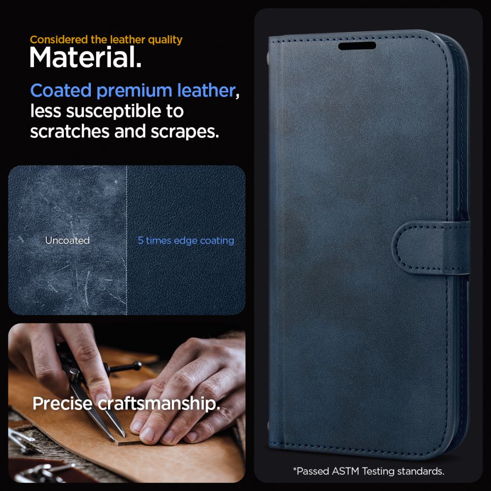 KNIŽKOVÝ KRYT SPIGEN WALLET ”S” PRO IPHONE 15 PRO NAVY
