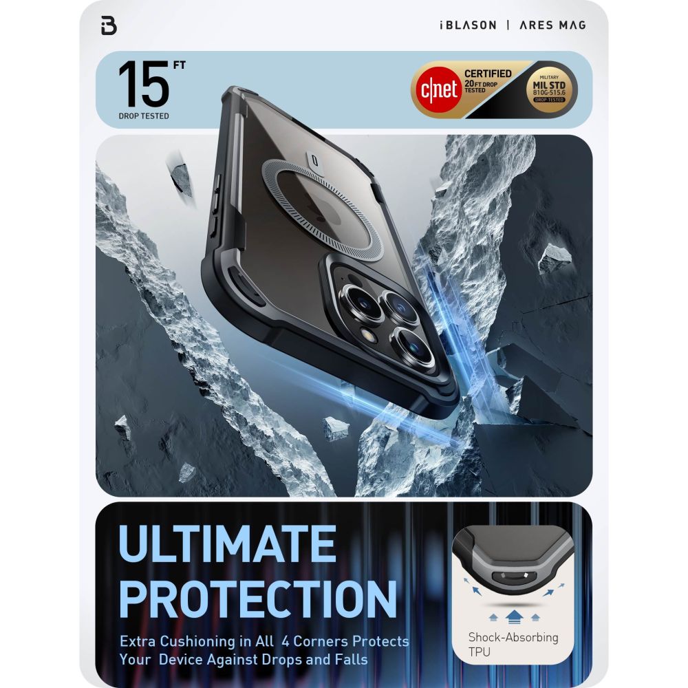  SUPCASE IBLSN ARES MAG MAGSAFE IPHONE 15 PRO MAX CRNA