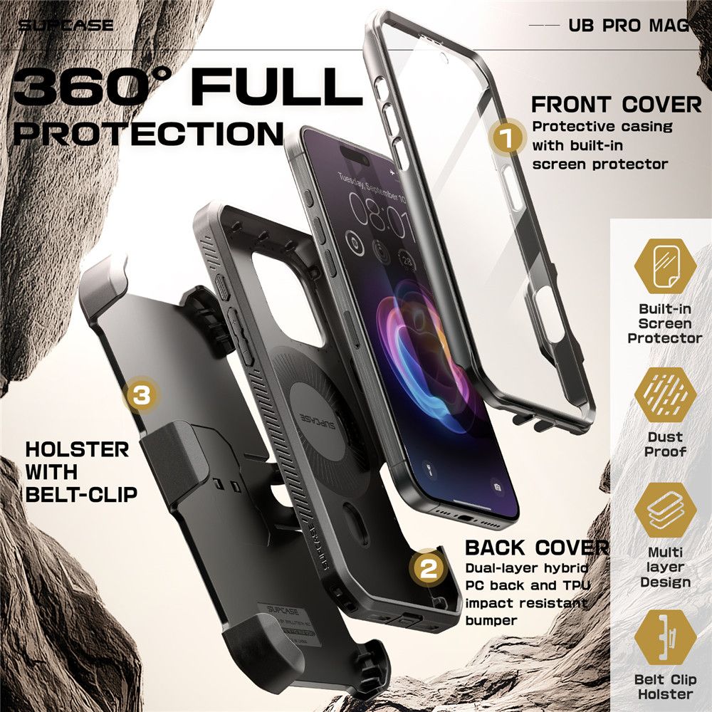  SUPCASE UB PRO MAG MAGSAFE IPHONE 16 PRO CRNA