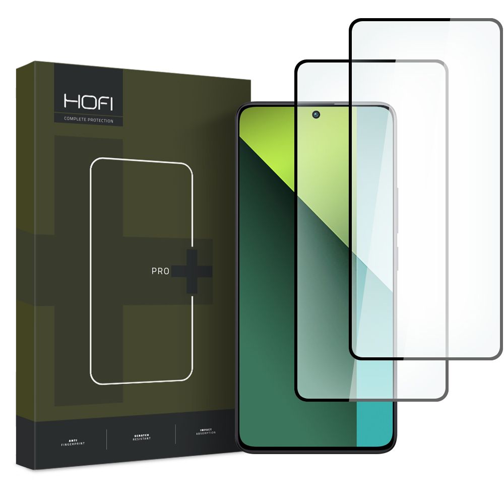 TVRĐENO STAKLO HOFI GLASS PRO+ 2-PACK XIAOMI REDMI NOTE 13 5G / 13 PRO 4G / 5G CRNO 