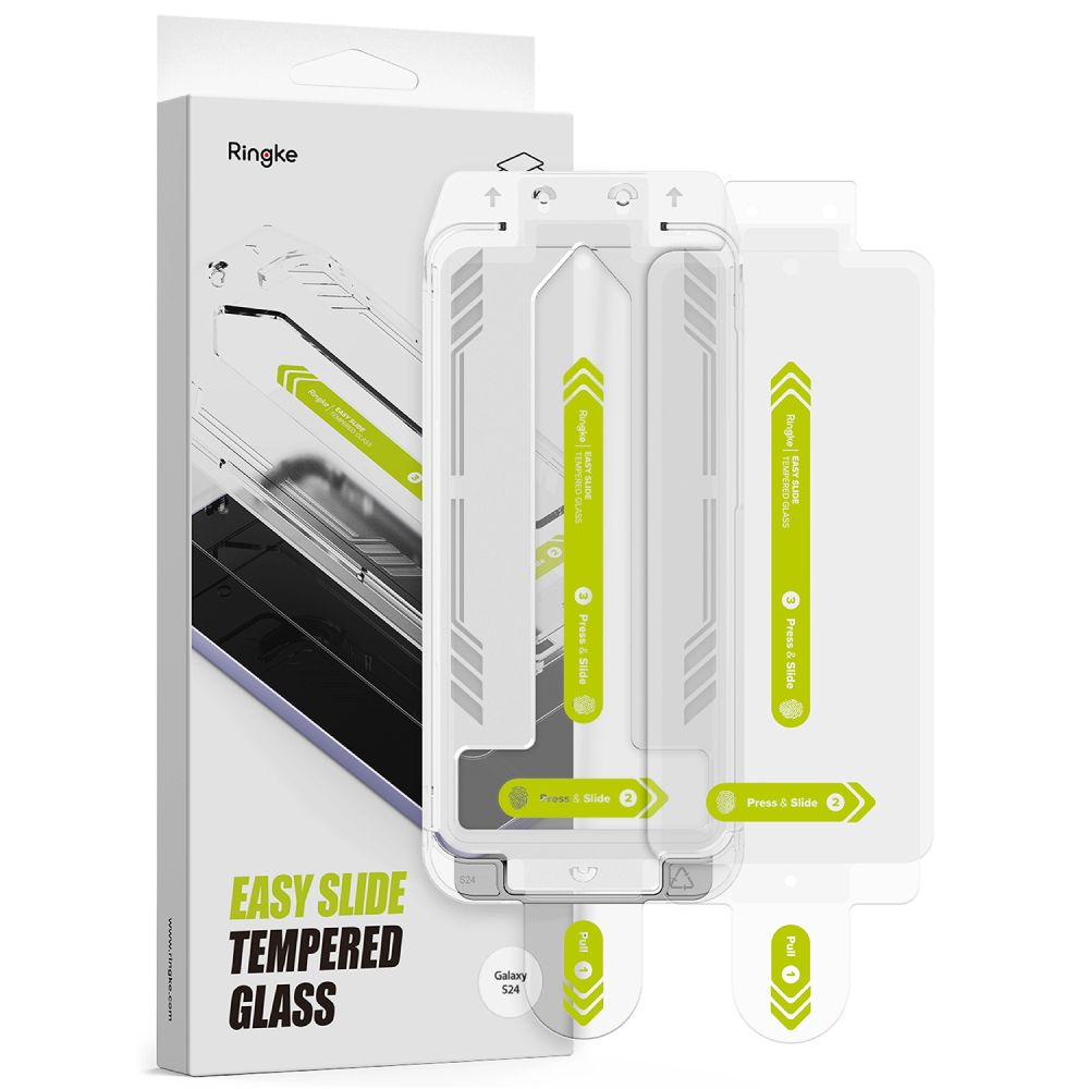 2X TVRDENÉ SKLO S INŠTALAČNÝM RÁMIKOM  RINGKE EASY SLIDE 2-PACK GALAXY S24 CLEAR