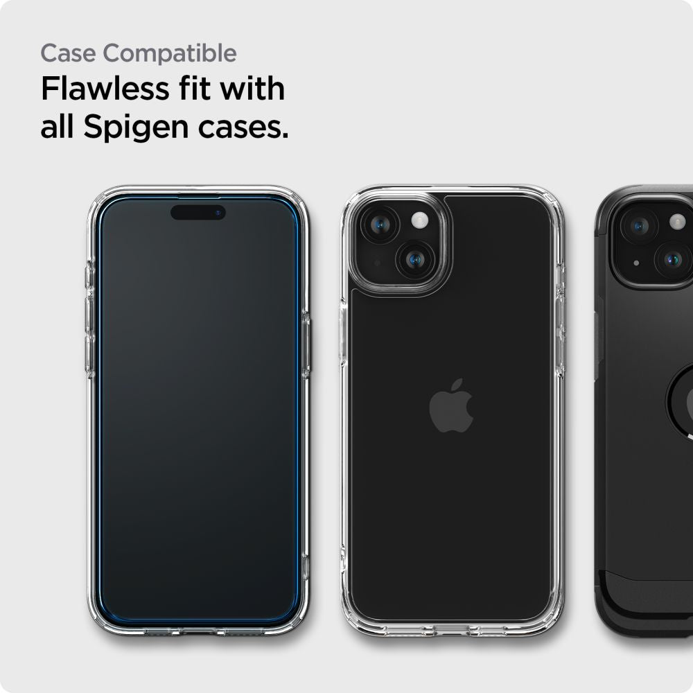  STAKLO SPIGEN ALM GLASS FC 2-PACK IPHONE 15 PLUS CRNA