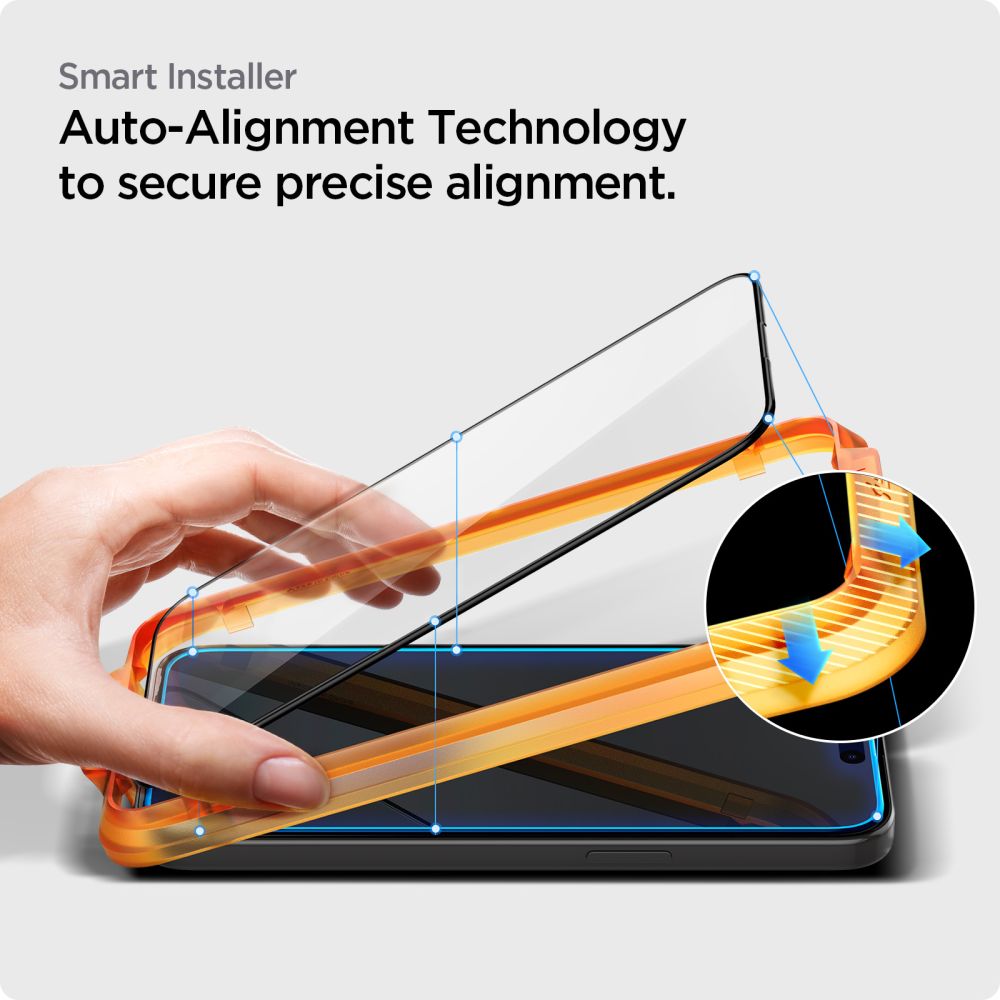 TVRĐENO STAKLO SPIGEN ALM GLASS FC 2-PACK IPHONE 15 PRO CRNA 