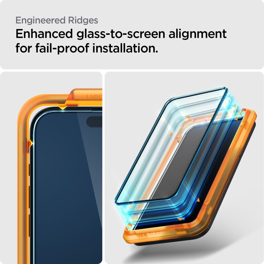 TVRĐENO STAKLO SPIGEN ALM GLASS FC 2-PACK IPHONE 15 PRO CRNA 