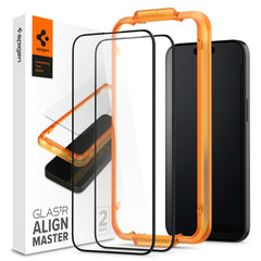 TVRĐENO STAKLO SPIGEN ALM GLASS FC 2-PACK IPHONE 15 PRO CRNA 